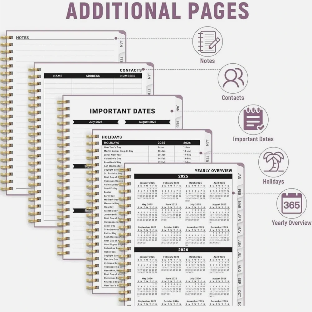 ZOTIA 2025 Weekly & Monthly Planner